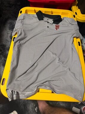 Nike Black and White San Francisco Giants Striped Polo
